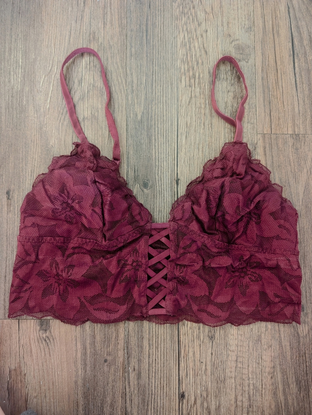 PINK VS Burgundy Lace Bralette